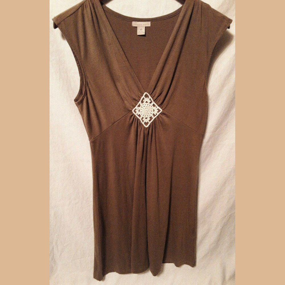 JONATHAN MARTIN DRESS 14 Tan Sleeveless